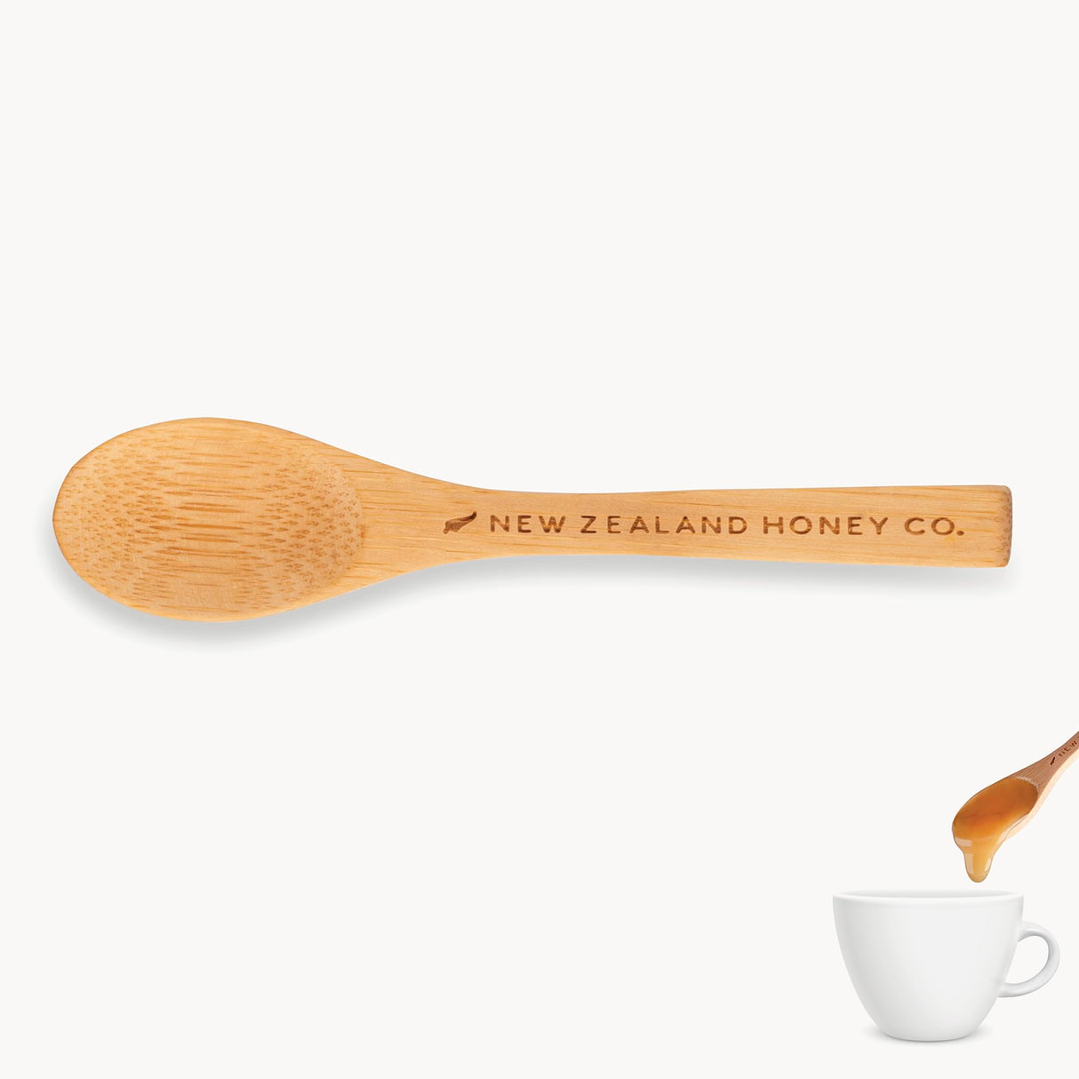 New Zealand Honey Co. Manuka Honey Bamboo Spoon 4.7 inches (12cm) NEW ZEALAND HONEY CO