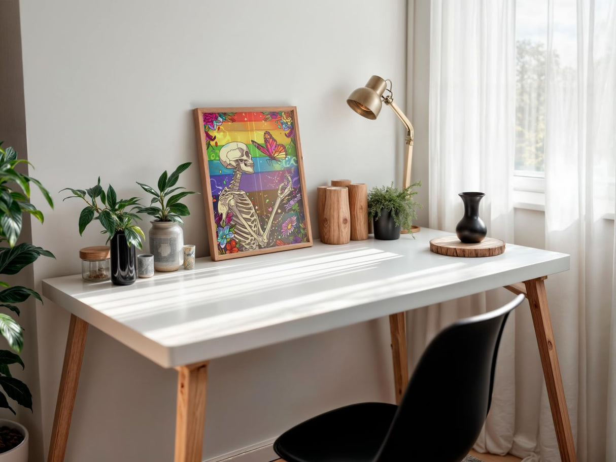 HKLIOPU Diamond Art Kits for Adults-Skeleton Love Diamond Painting Kits for Adults Beginners,5D DIY Full Drill Round Rhinestone Gem Art Crafts Paintings for Home Wall Decor 12"x16" HKLIOPU