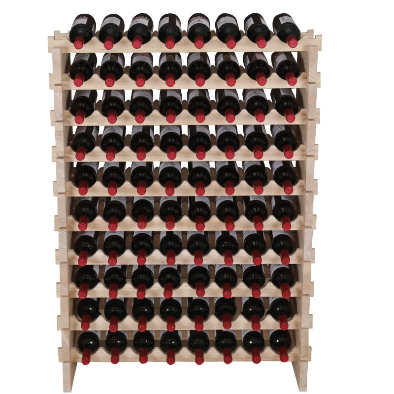 fdjamy Wine Rack Cabinet Wooden Freestanding for Floor Stackable Storage Wine Bottle Holder (80 Bottles) (JJ) fdjamy