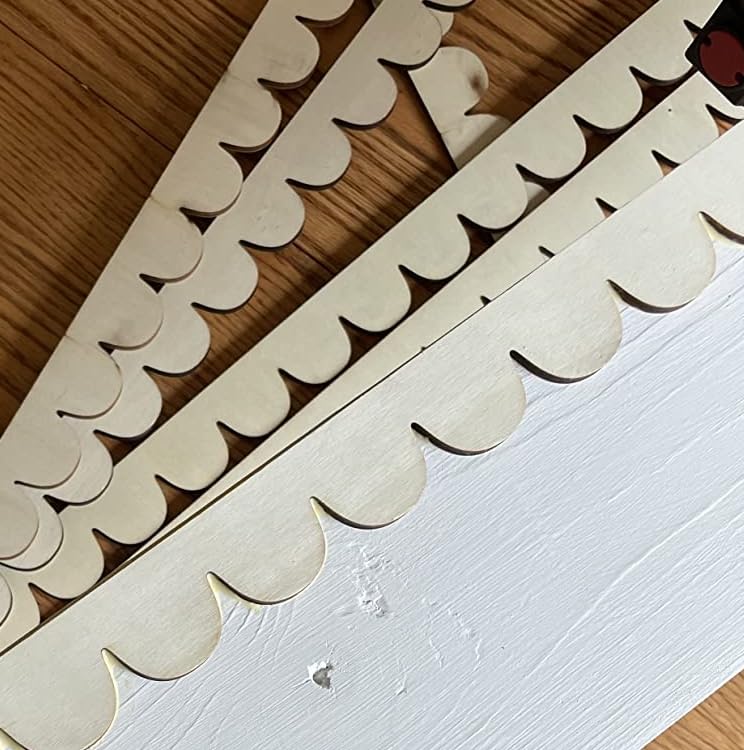 6Pack of 24 Inch Unfinished Wooden Scalloped Moulding Trim (6, 24 Inch) MaSiledy