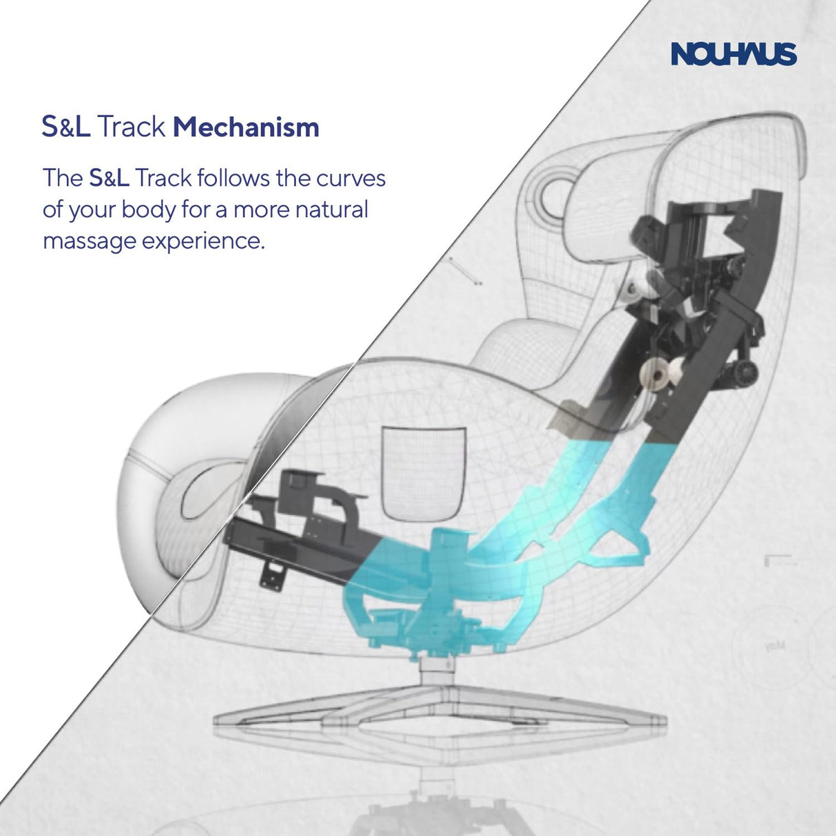 Nouhaus Classic Massage Chair with Ottoman. White Leather Lounge Chair, with Percussive & Shiatsu Chair Massager, Bluetooth Speaker and Recliner. Cozy Bedroom Chair with Spot and Full Body Massager Nouhaus