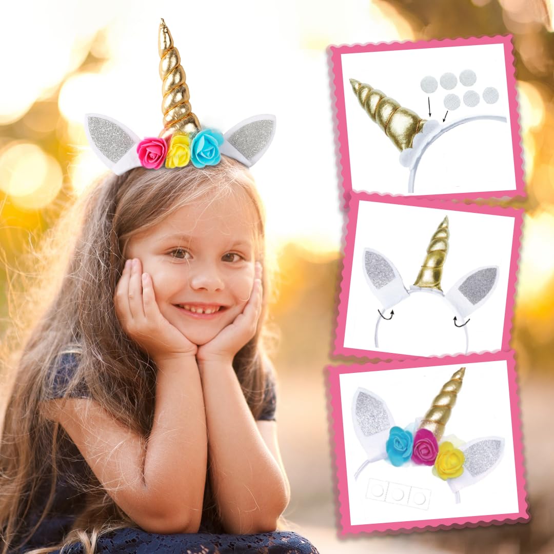 Unicorn Painting Kit for Girls - STEM Certified Unicorn Craft for Girls Ages 4-6 & up- Paint Your Own Arts and Crafts Includes 2 DIY Headbands & 8 Kids Painting Crafts for Fun Screen-Free Play COASTLINE CRAFT