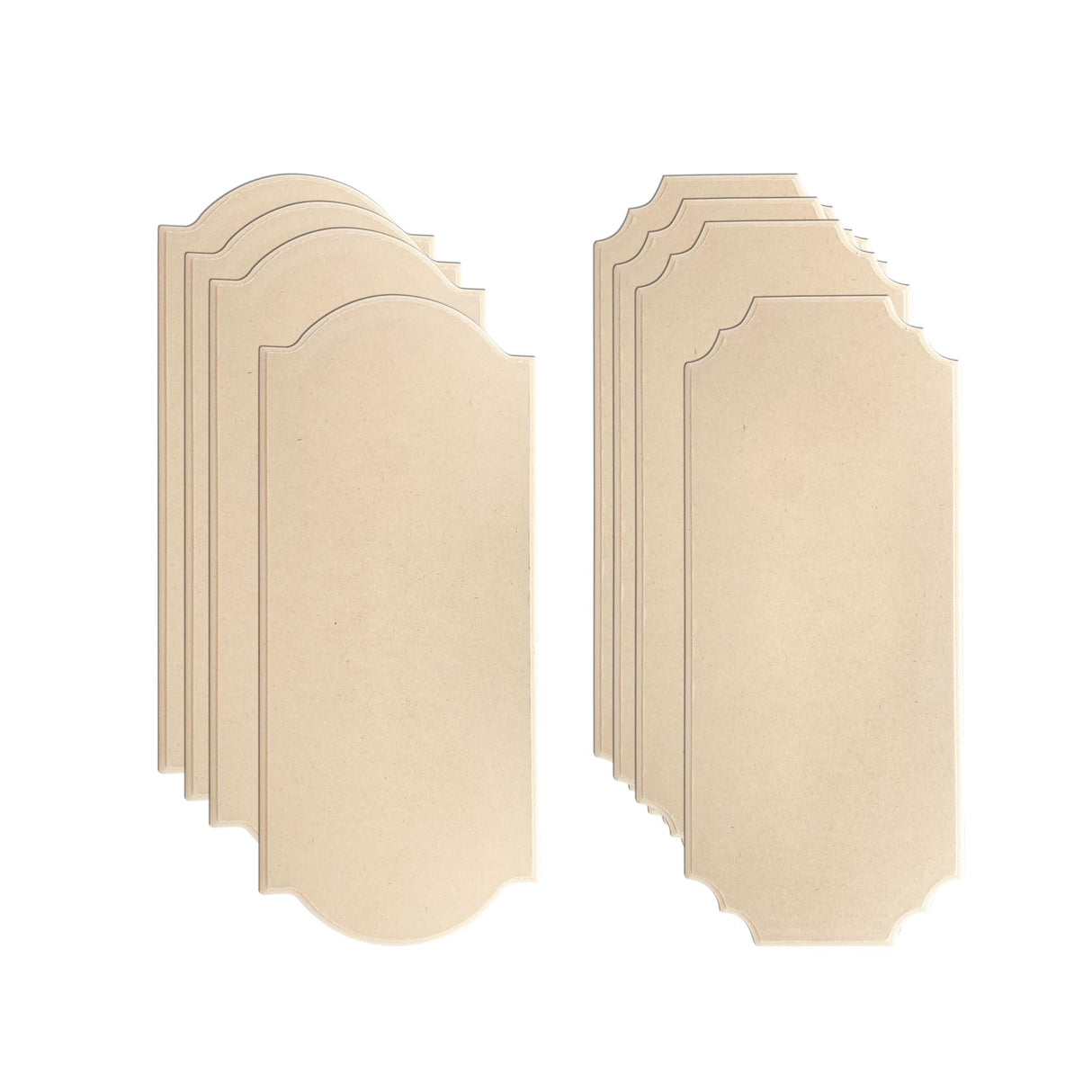 8 Pack Unfinished Wooden Plaques 6"x14"-0.25 Inch Thick Beveled MDF Wood Sign for Burning DIY Crafts Cregugua