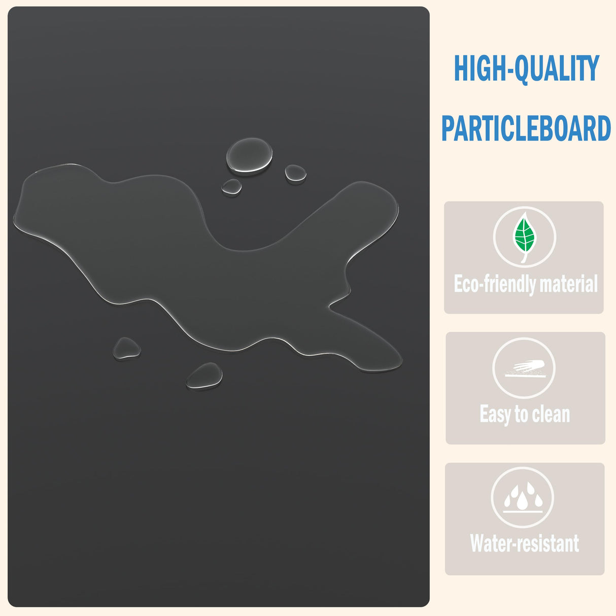 MMEOLUOOK Large End Table Square Side Table Modern Sofa Table 20 Inch Industrial Coffee Table NightStand with 2-Tier Storage Shelf for Living Room Bedroom Black MLBZ06B