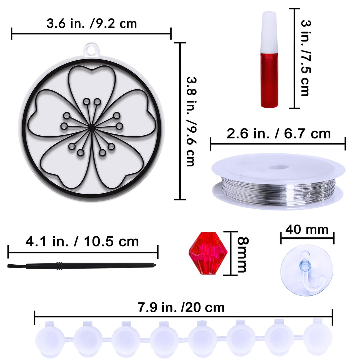 Winlyn 24 Set Spring Flower Suncatchers Ornaments Decorations DIY Window Paint Art Kit for Kids Classroom Activities Party Favors Winlyn