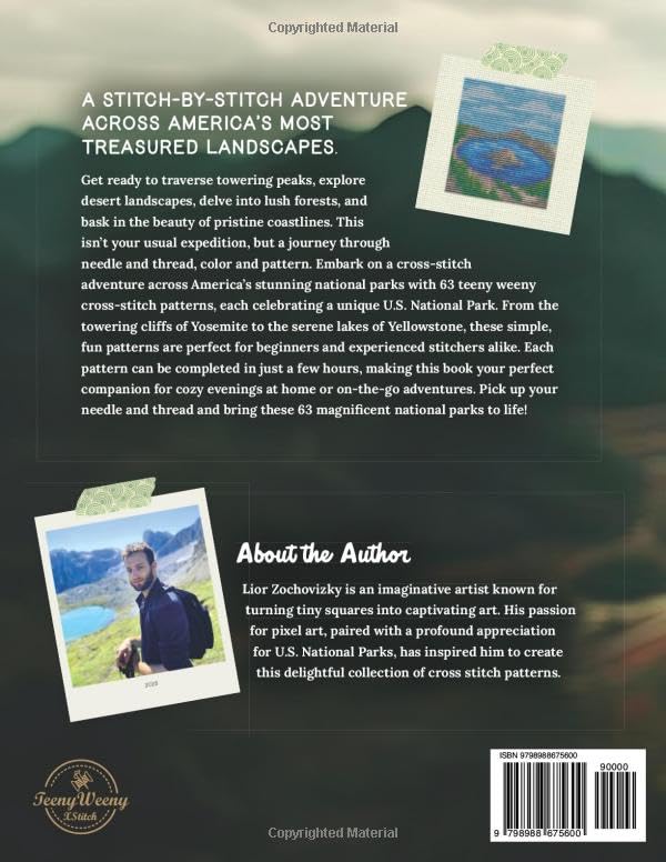 Stitching Across America: 63 Teeny Weeny Cross Stitch Patterns Celebrating U.S. National Parks WoodArtSupply