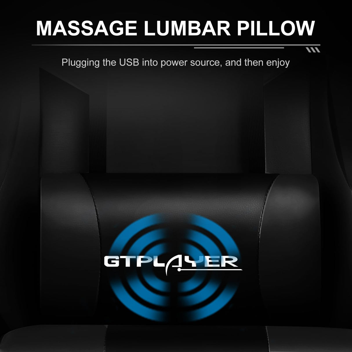 GTPLAYER Gaming Chair, Computer Chair with Footrest and Lumbar Support, Height Adjustable Game Chair with 360°-Swivel Seat and Headrest and for Office or Gaming (Faux Leather, Black) GTPLAYER