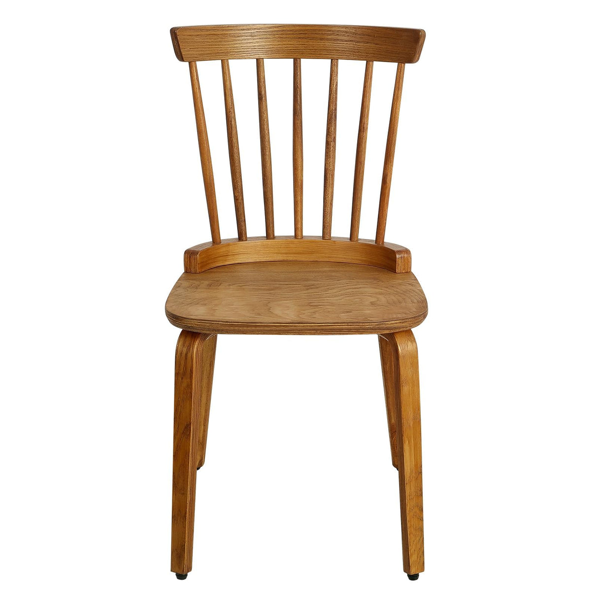 Bekrvio Windsor Chairs Set of 2, Farmhouse Spindle Back Dining Chairs with Bentwood Legs, Solid Wood Armless Dining Room Chair for Kitchen Room, Living Room, Vintage Country Style, Distressed Brown Bekrvio