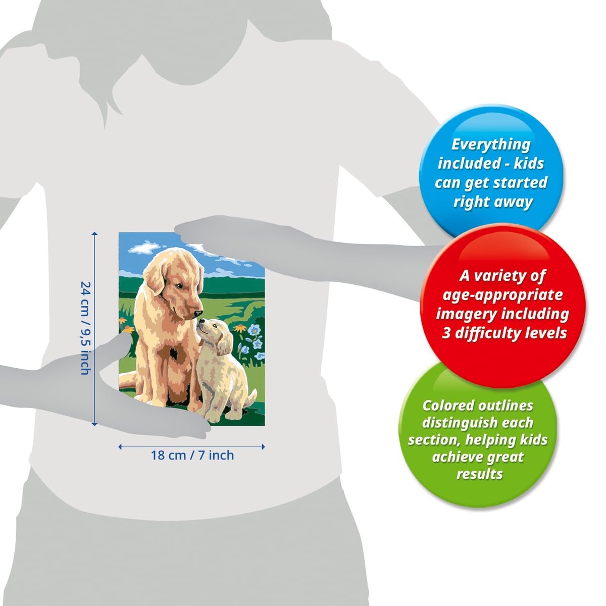 Ravensburger Motherly Love Paint by Numbers Kit for Kids - 20048 - Painting Arts and Crafts for Ages 7 and Up Ravensburger