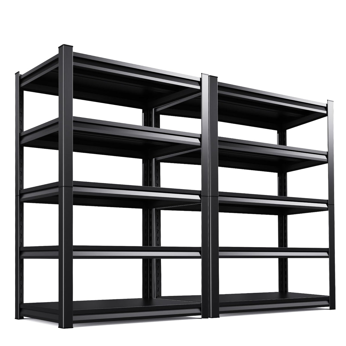 Garage Shelving 2500lb Heavy Duty Shelving Adjustable Metal Shelvings Garage Storage Shelves 5 Tier Utility Shelvin Unit Metal Shelf Rack for Basement Industrial Black 72''H*35.4''W*15.7''D,2 Pack ZIWJHK