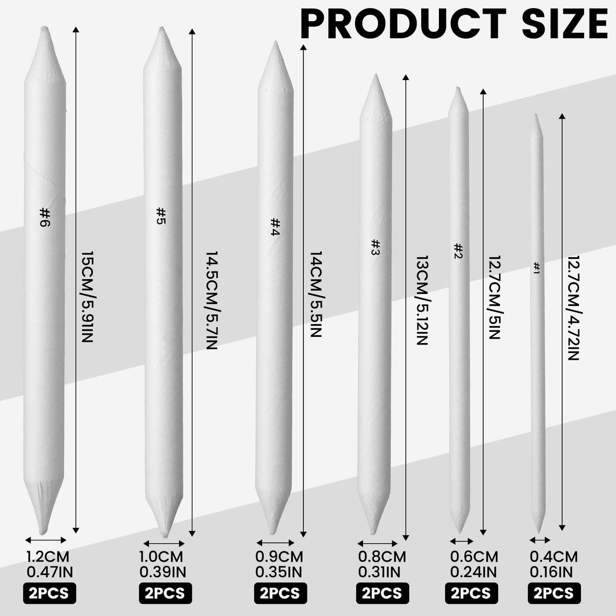 18Pcs Blending Stumps for Drawing, Paper Art Blenders, Art Blending Pencils Supplies, Drawing Pencils for Student Artist Charcoal Sketch Painting Tools, Shading Pencil for Sketching Supplies Tyqour