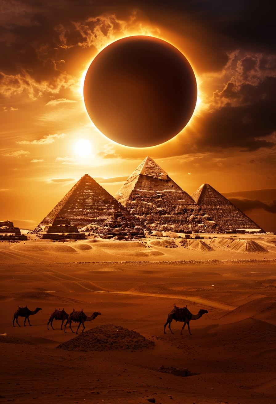 DIY 5D Diamond Art Painting Kits Sun and Camel Egyptian Pyramids Full Drill Round Diamond Art Paint by Number Kits for Beginner Crystal Cross Stitch for Wall Decoration(30x40cm) Generic