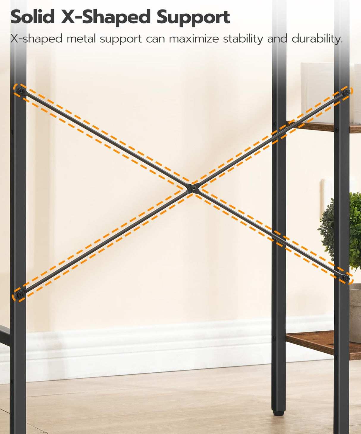 HOOBRO 8-Tier Over The Toilet Storage, Freestanding Bathroom Organizer Space Saver, Mass-Storage Side Storage Open Rack, for Bathroom, Living Room, Laundry, Rustic Brown and Black BF86TS01 HOOBRO