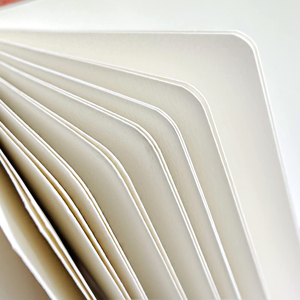 Watercolor Sketchbook,5x5 Inch Portable Square Cloth Cover Notebook, 20 Sheets Watercolor Textured Drawing Papers, 300 GSM Art Paper Sketchbook.Green Grassland qianshan