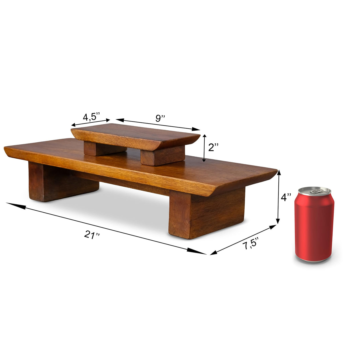 Vesoda Meditation Altar Table – 21 x 7.5 x 6 Inch Handmade Tiered Puja Table - Small Alter Table for Relaxation, Prayer - Buddha Shrine Altar Meditation Table Made of Solid and Rich Mango Wood Vesoda