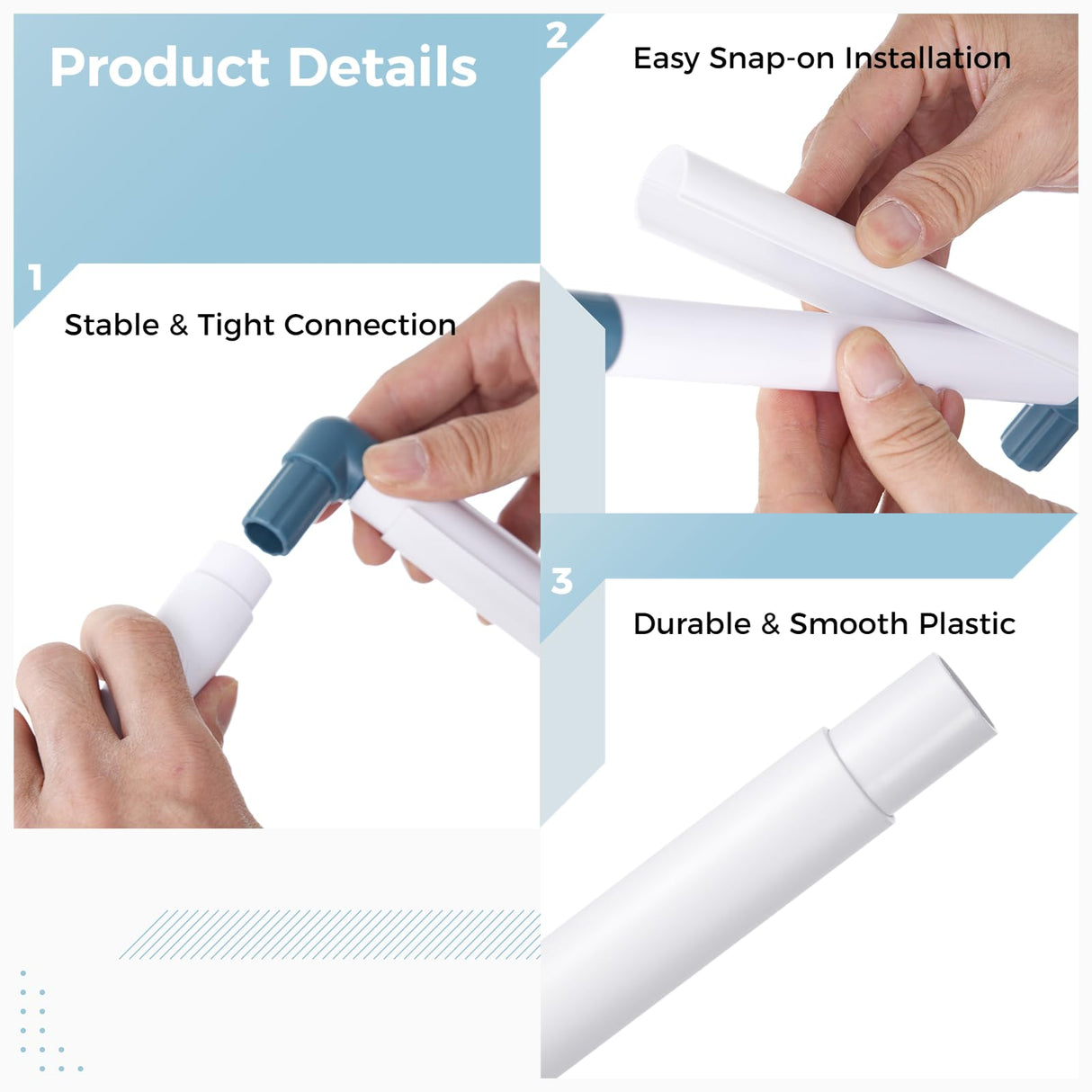 3PCS Square Embroidery Hoops, Plastic Cross Stitch Snap Frames, Square Clip Frames for Embroidery, DIY Sewing Tools for Cross Stitching Quilting (6" x 6", 8" x 8", 11" x 11") Joyibay