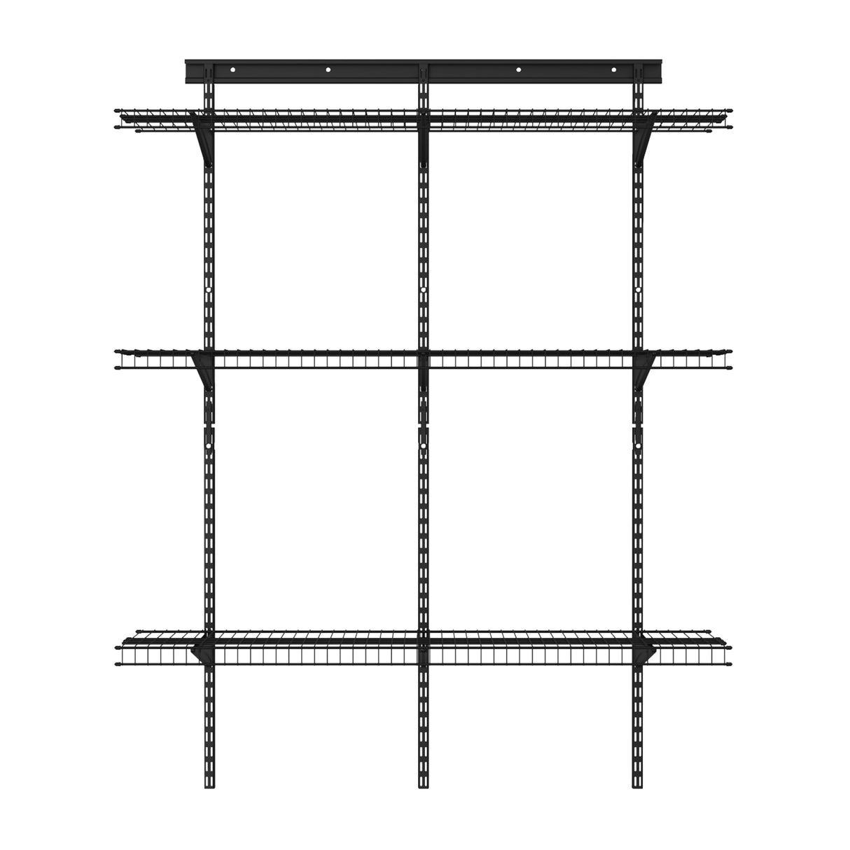 ClosetMaid MaxLoad Heavy Duty Wall Shelf Kit for Garage, 3 Shelves, Adjustable ShelfTrack Wire Shelving, Black Finish ClosetMaid