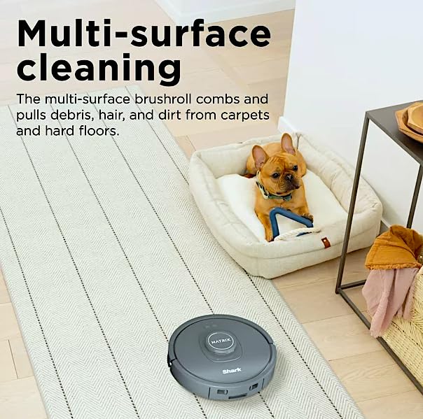 Shark RV2300 Matrix Robot Vacuum with No Spots Missed on Carpets & Hard Floors, Precision Home Mapping, Perfect for Pet Hair, Wi-Fi, Gray (Renewed) Shark
