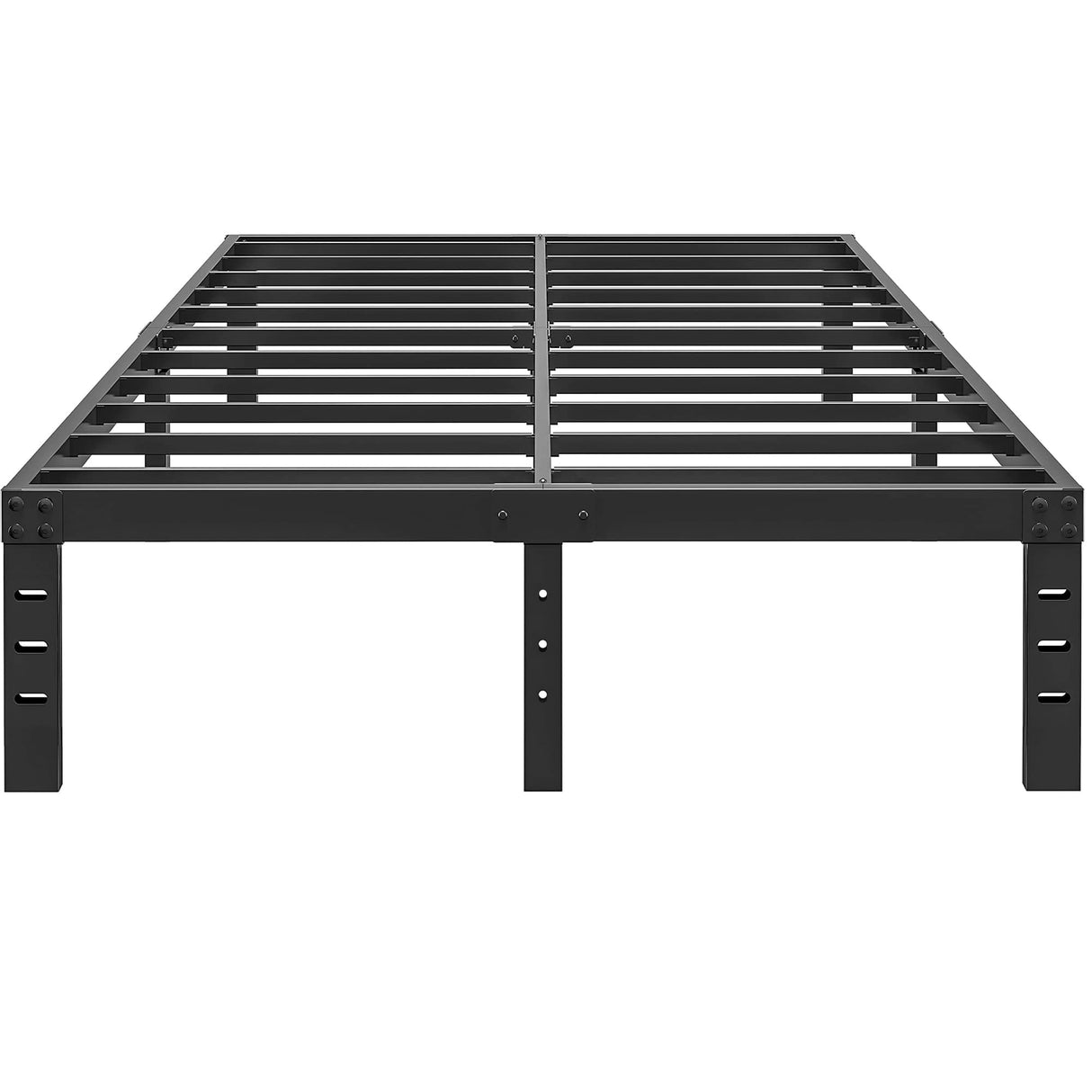 HOBINCHE 12 Inch King Size Bed Frame - No Box Spring Needed Heavy Duty Metal Platform Mattress Foundation with Steel Slats, Non-Slip Noise Free Easy Assembly Black Bedframes HOBINCHE