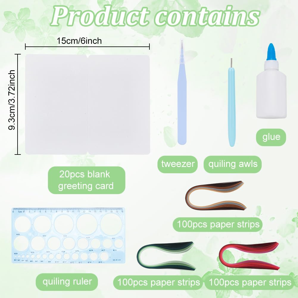 WEBEEDY Paper Quilling Kit 20 Sets DIY Cactus Card Quilling Kit with Paper Quilling Strips Tools and Supplies Greeting Card Making Kits for Beginners DIY Handmade Craft Home Room Wall Decor Gift WEBEEDY