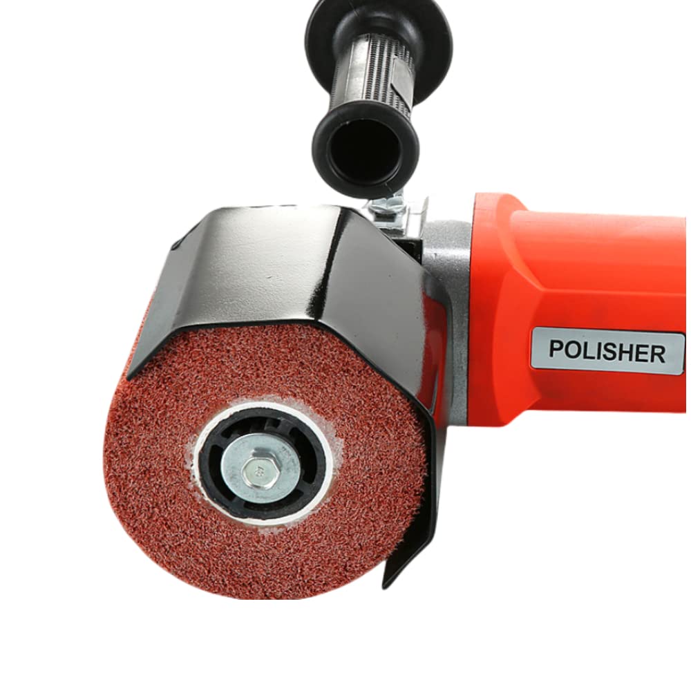 HaTur Electric Burnishing Polishing Machine Handheld Wheel Polisher Sander Wire Drawing Machine for Stainless Steel Metal Wood, 110 V 1400 W, 8 Speed Adjustable HaTur