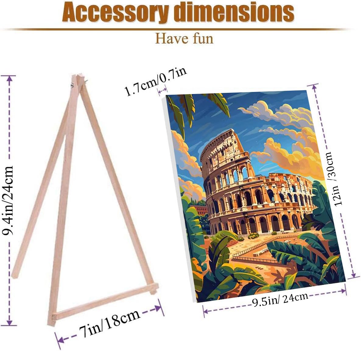 4 Pack City Landscape Paint by Numbers Kit for Adults Beginner with Frame,Paint by Number with Wooden Easel DIY Adult Paint by Number Kits for Home Decor 9x12inch Kaixine