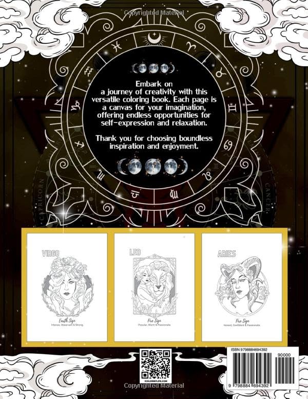 Tarot and Zodiac Coloring Book: Immerse Yourself in 50 Captivating Designs Blending Tarot and Zodiac Themes, Perfect for Gifting to Tarot or Astrology Enthusiasts Majosta