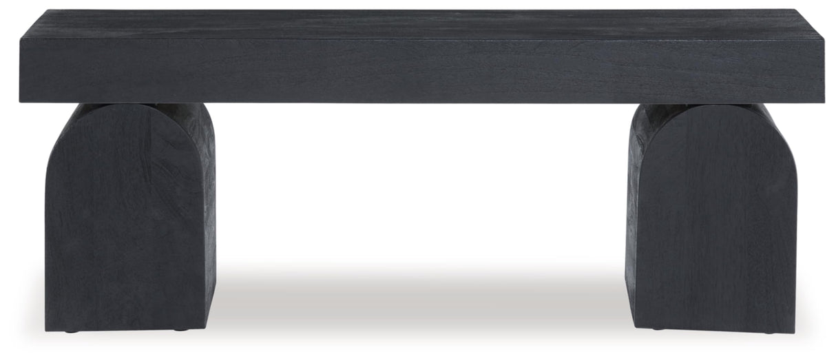 Signature Design by Ashley Holgrove Contemporary Accent Bench with Oversized Legs and for Living-Room, Home-Office or Entryway Use, Black Signature Design by Ashley