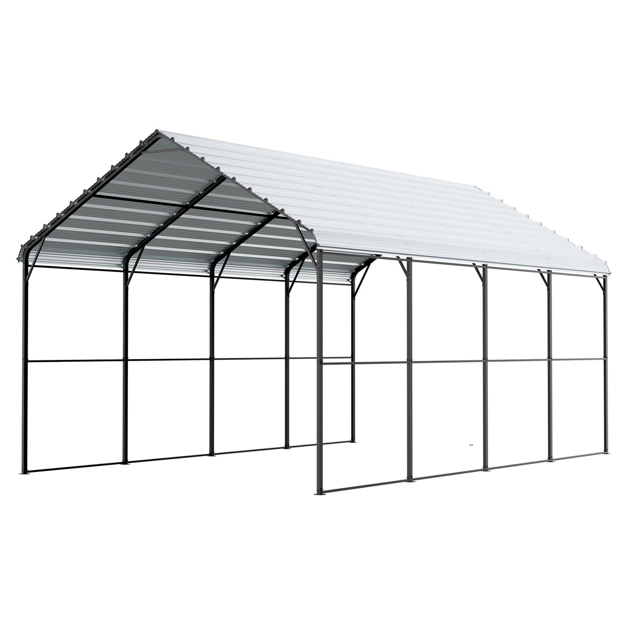 VEVOR Heavy Duty Metal Carport, 12' x 20' Outdoor Carport with Galvanized Steel Frame & Roof, Car Tent Garage Shade with Removable Sidewalls, Multi-Use Car Shelter for Pickup, Boat, Car & Tractors VEVOR