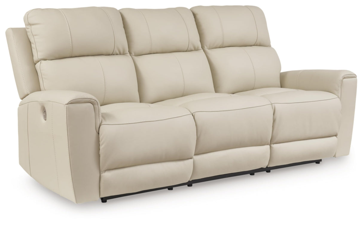 Signature Design by Ashley Dahlmoore Modern Leather Match Power Reclining Sofa with USB Ports, Beige Signature Design by Ashley