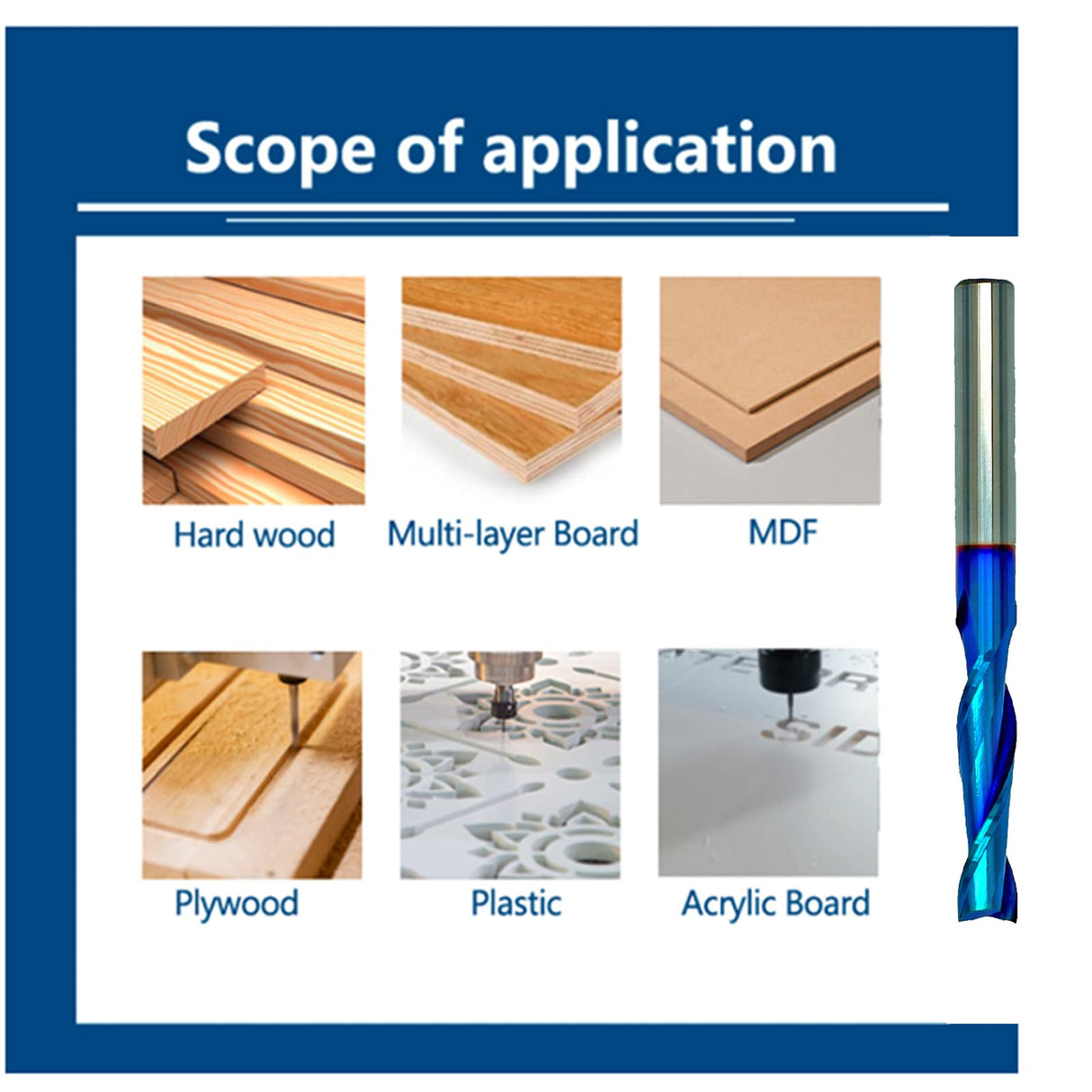 2 PCS CNC Router Bits 1/4 inch Shank Spiral Up Cut Solide Carbide End Mill for Wood Carving Engraving … Jiiolioa