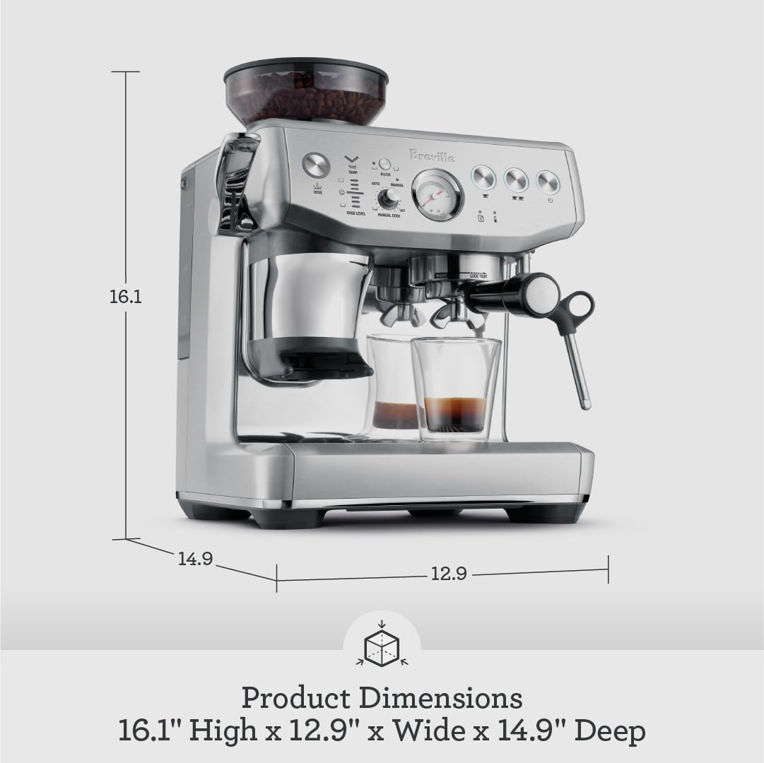 Breville Barista Express Impress Espresso Machine BES876BSS, Brushed Stainless Steel Breville