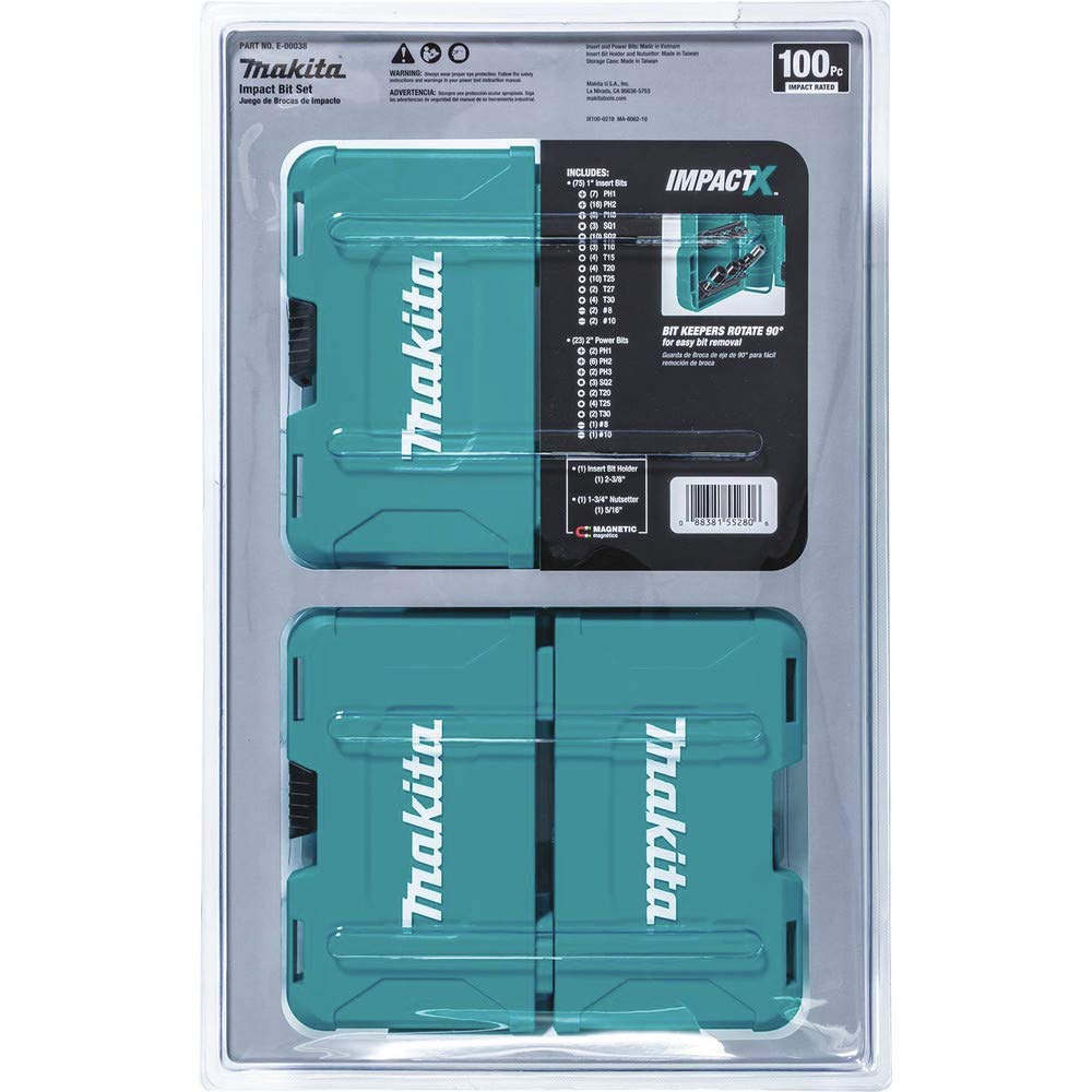 Makita E-00038 Impactx 100 Pc. Driver Bit Set Makita