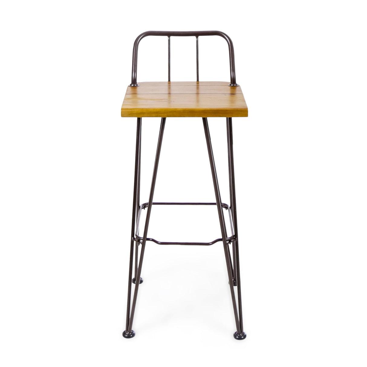 Christopher Knight Home Denali Outdoor Industrial Acacia Wood Bar Set with Finished Iron Frame, Teak Finish / Rustic Metal Christopher Knight Home
