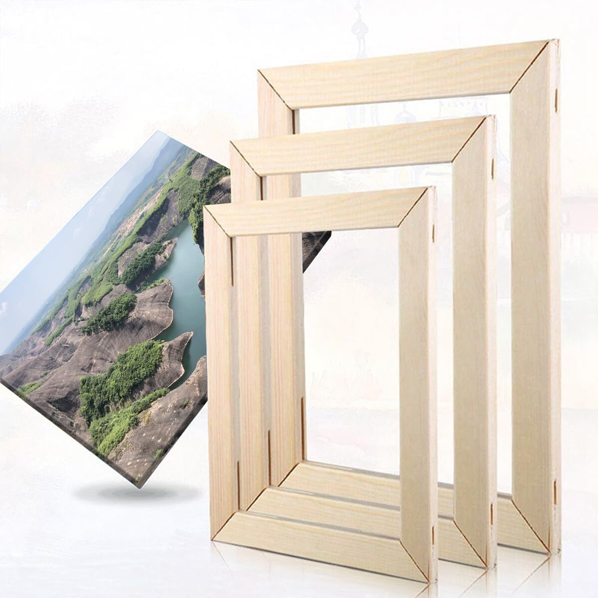 ECYC 20x30cm Wood Canvas Frames Kit, Removable Wooden Canvas Frames DIY Wood Canvas Stretcher Bars Kits for Prints, Oil Paintings, Digital Paintings and Posters ECYC