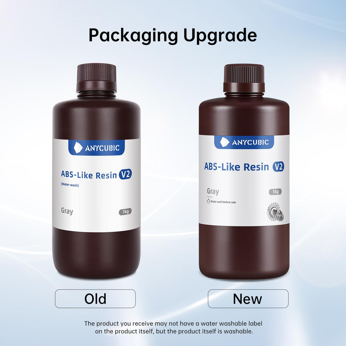 ANYCUBIC Water Washable ABS-Like 3D Printer Resin, High Toughness and Durability, High Precision and Easy to Post-Process, Low Odor, Wide Compatibility for All LCD Resin 3D Printers (White, 1kg) ANYCUBIC