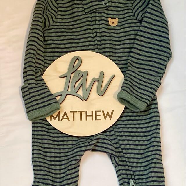Baby Name Announcement Disc, Personized Sign For Photo Props, Hospital Name Sign, Baby Shower Gift WoodArtSupply