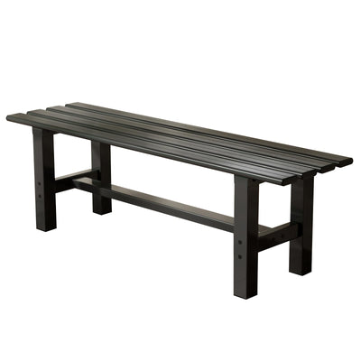 TECSPACE 47 Inches Aluminum Outdoor Weatherproof Bench Backless, 330 LBS Bearing Capacity Garden Porch Bench, Black