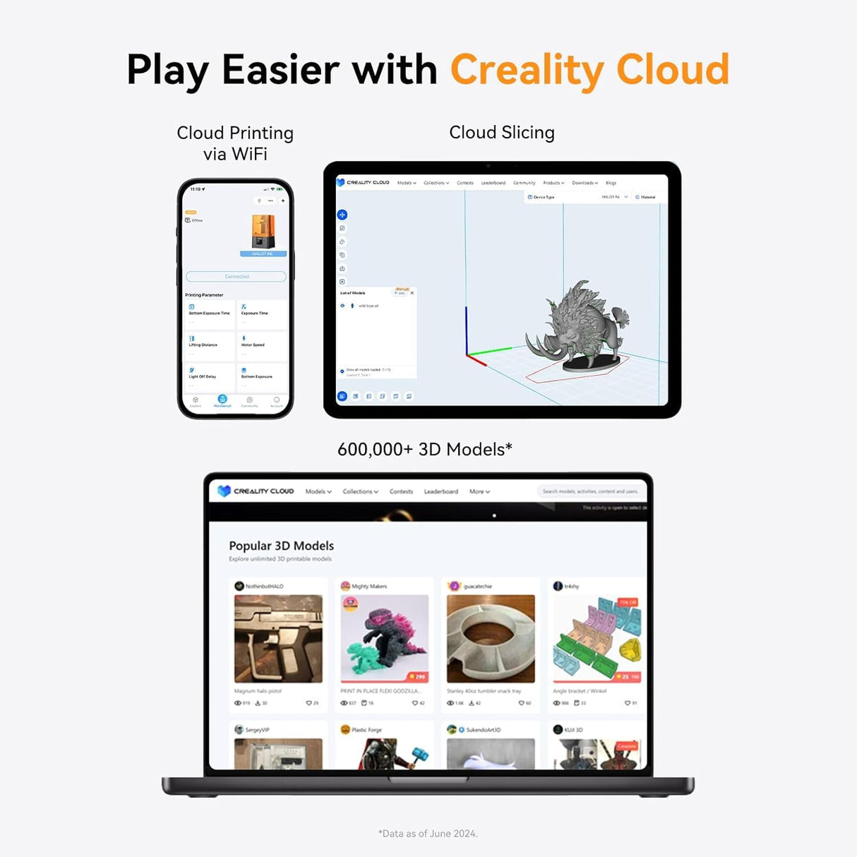 Creality Resin 3D Printer for Kids and Beginners, HALOT R6 Fully Assembled, Upgraded Light Source with High-Precision Printing, LCD Monochrome Screen Simple Workflow 3D Resin Printers Creality