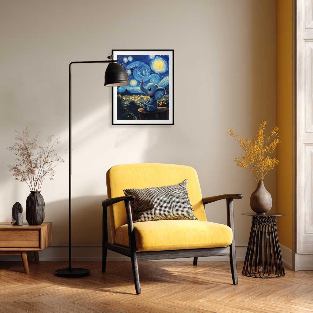 Elephant Starry Night Paint by Number, Starry Night Animals Paint by Numbers for Adults Beginner on Canvas Without Frame, Beautiful Sky Acrylic DIY Oil Painting for Home Wall Art(16x20inch) Cawpom