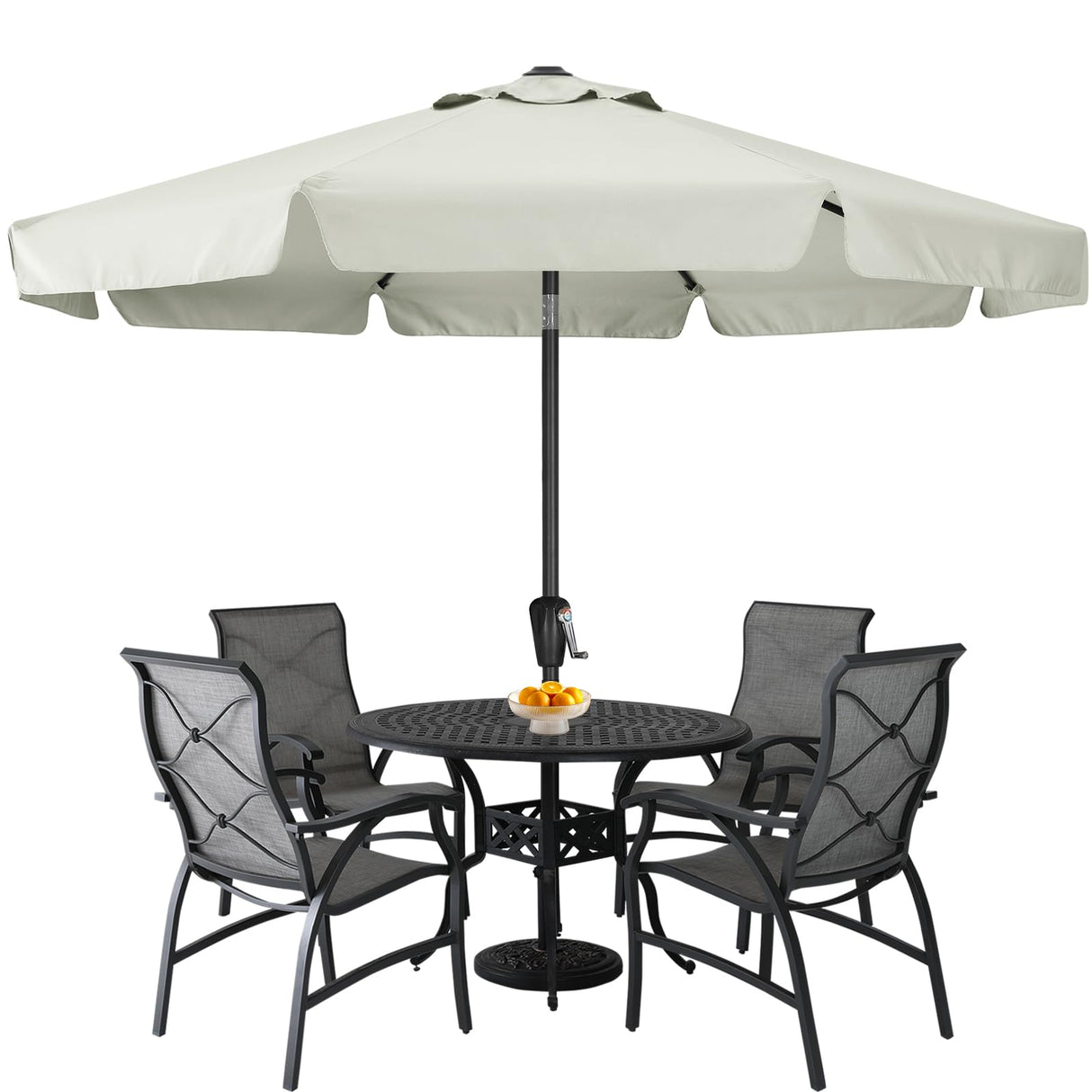 ABCCANOPY Patio Umbrella 10ft, Outdoor Table Umbrella with Push Button Tilt and Crank, 8 Ribs Umbrella for Patio Pool Garden Deck (Light Beige) ABCCANOPY