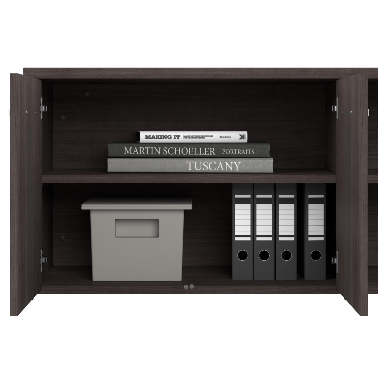 Bush Business Furniture Studio C Low Storage Cabinet with Doors and Shelves, Storm Gray (SCS160SG) Bush Business Furniture