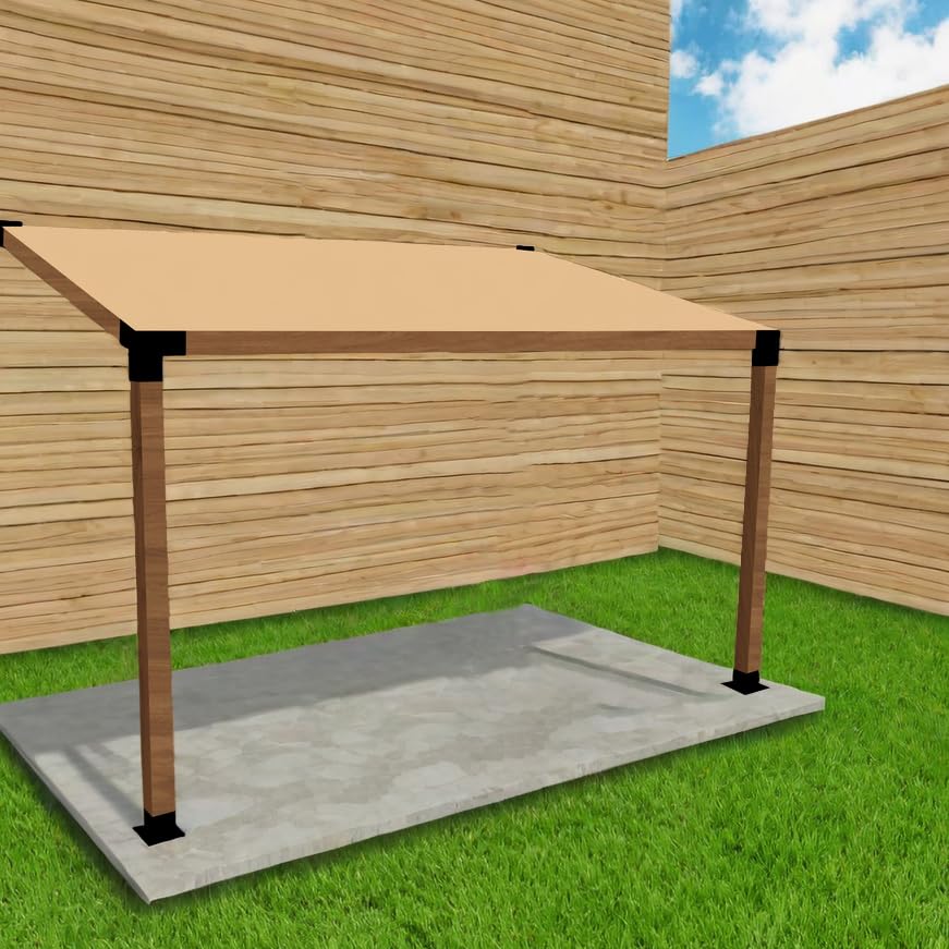 15° Slanted Pergola Brackets Kit for 4" x 4" Wood Pergola, Wall Mount Roof Pergola Bracket Kit, for Gazebo, Pergolas, Wood Stand Sheds, Metal Gazebo Kits - with Screws Riyhch