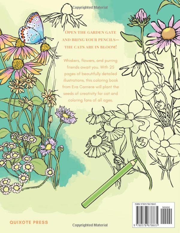 Cats & Flowers: A Coloring Book (Volume 2) WoodArtSupply