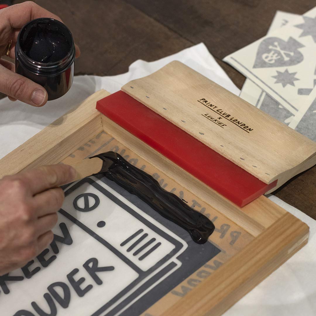 Luckies Screen Printing Kit - Craft Supplies for Adults - Screen Printing Machine - Art Supplies - Starter Kit with Guide - Make Your Own Tshirt Stencil & Print Ink - DIY T Shirt - Reusable Vinyl Luckies of London Ltd