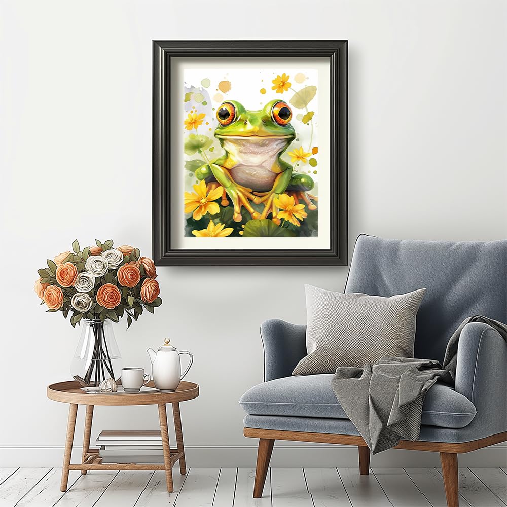 Natuyalo Paint by Numbers for Adults Beginner, Frog Acrylic Easy Paint by Numbers Kits Animal Craft Kits for Adults Suitable for Home Wall Decoration Flameless 16x20 Inch Natuyalo