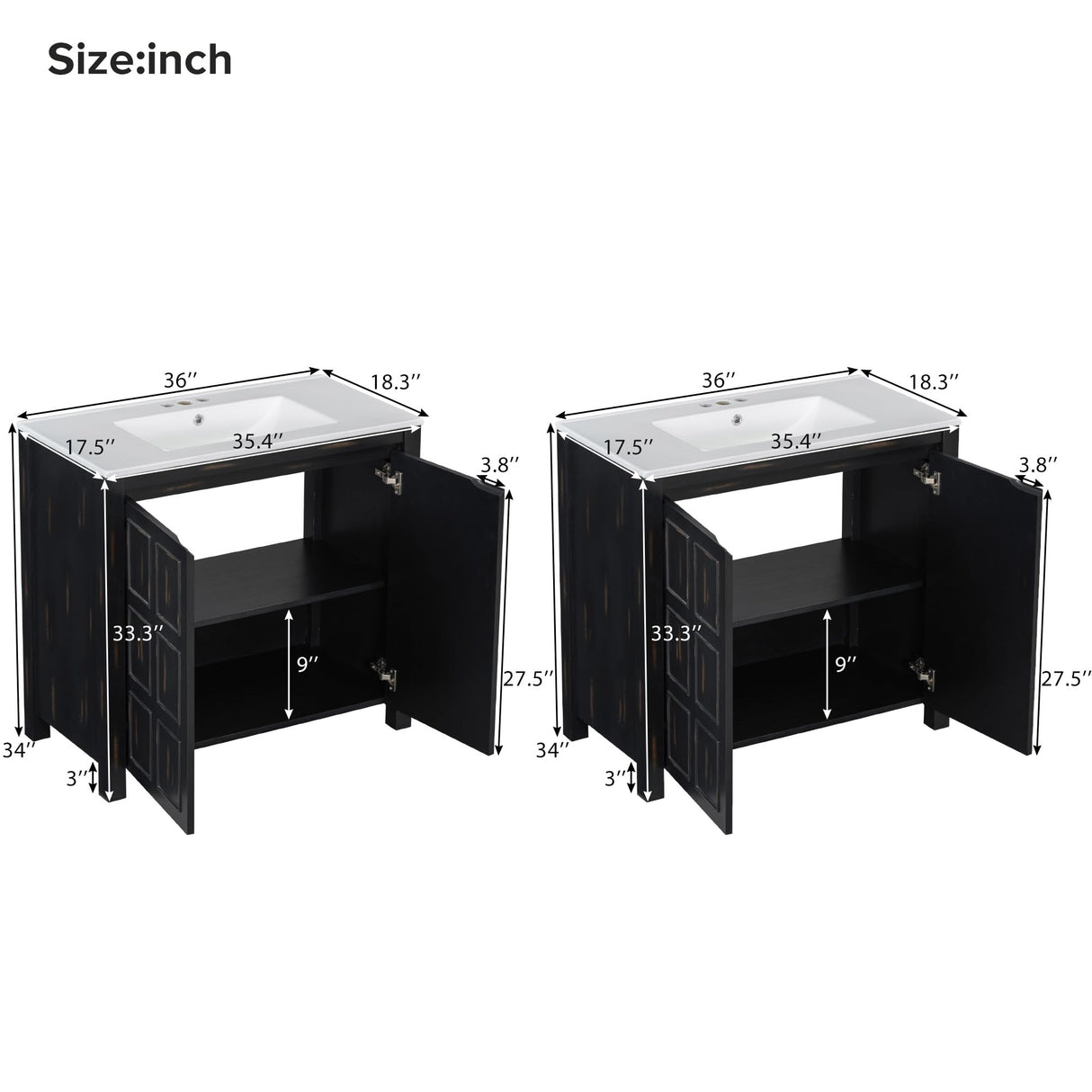 72" Double Sink Bathroom Vanity with Double Sink Set, Wood Modern Bathroom Vanity with Double Sink and Doors,(Mirror not Included) Virubi