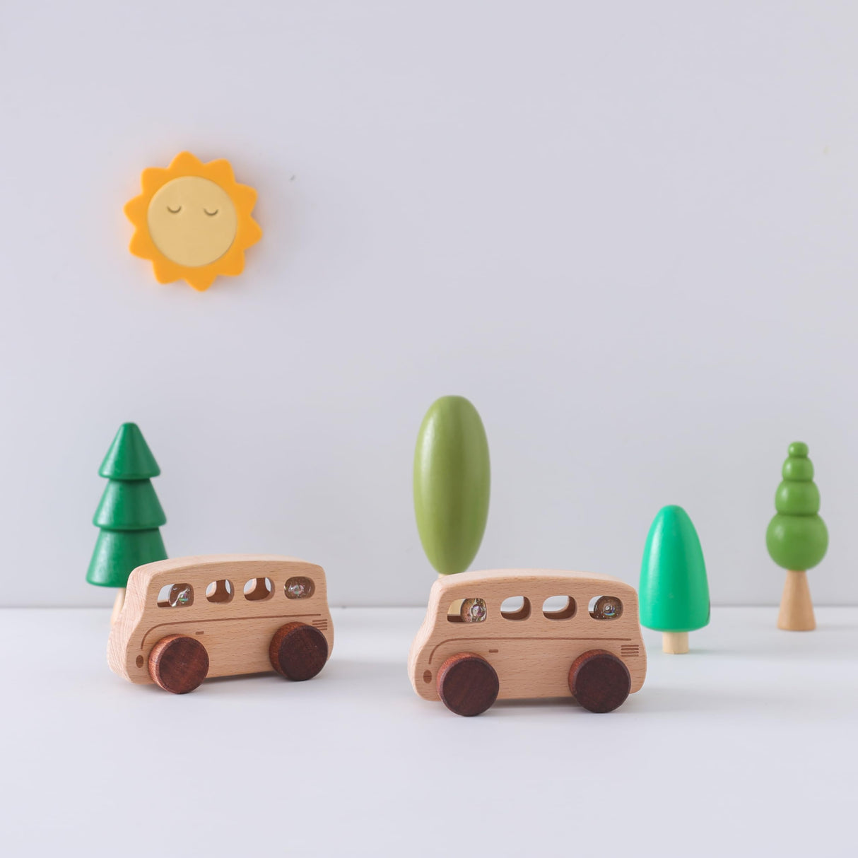 ibwaae Wooden Cars Toys, Montessori Toys for Babies, Baby Toy Cars for Toddlers, Wood Push Truck Vehicle Wooden Baby Toys for Boys Girls ibwaae