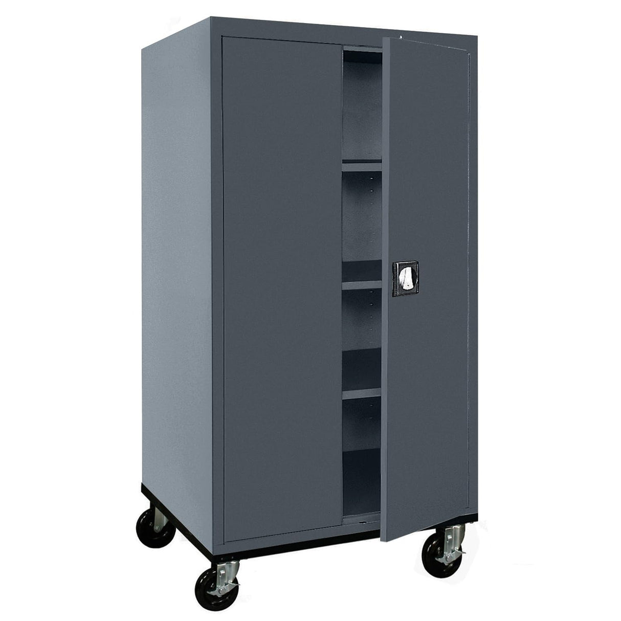 Sandusky Lee TA3R362466-02 Transport Series Metal Storage Cabinet with Wheels, Adjustable Shelves, 200lb Capacity, 24" Depth x 36" Width x 72" Height, Charcoal Sandusky