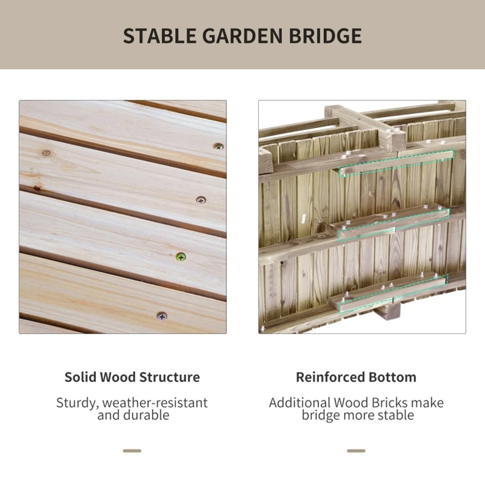 Wooden Garden Bridge Arc Footbridge 5ft Generic